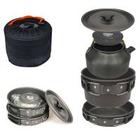 Outdoor Camping Cookware Set Gas Burner Stove Portable Kettle Pot Tableware Kit Picnic Utensils Equipment Hiking Tourist Supplie