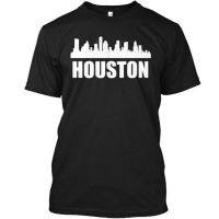 Houston Tx Skyline T เสื้อ Vintage ขนาดใหญ่พิมพ์ผู้ชาย T เสื้อลำลองตลกสำหรับชายญี่ปุ่น Top Tee ตลก Hipster Dropshipping คุณภาพสูง