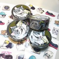 ?(Flash-Sale) เทปกาว เทปใส วาชิเทป มาสกิ้งเทปน่ารัก ลายมีม แมว Sad Cat Meme Clear Decoration Tape Cute Cat Clear Washi Tape สุดว้าว เทปกันน้ำรั่วเทปกาวกันน้ำ