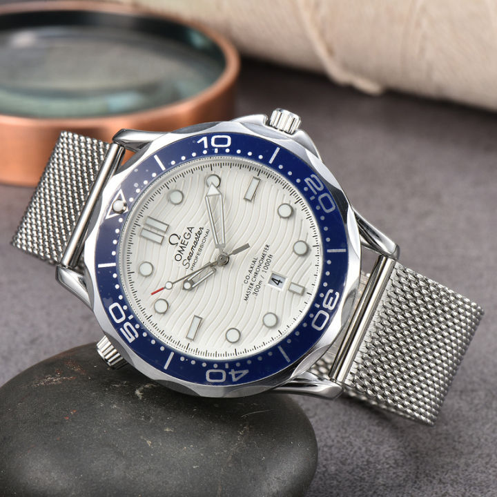 นาฬิกาสำหรับผู้ชายสแตนเลสสายเหล็กหรูสำหรับผู้ชาย-คุณภาพสูงนาฬิกาแบตเตอรี่2023นาฬิกาควอตซ์มี6สี