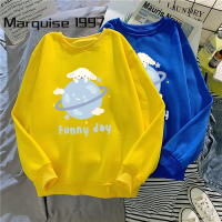 Marquise1997 เสื้อฮู้ด เสื้อแขนยาวอบอุ่น หลวมและสบาย ทันสมัย ล้ำสมัย สบายๆ ทันสมัย WWY2392Z6U 38Z230923