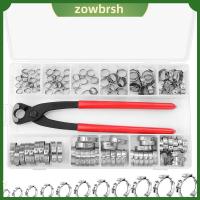 ZOWBRSH 120PCS ขนาด11นิ้ว หูเดี่ยวหู 6-33.1มม. 304สแตนเลสสตีล ชุดจัดประเภท ที่หนีบหู แคลมป์รัดท่อ การรักษาความปลอดภัยท่อท่อ