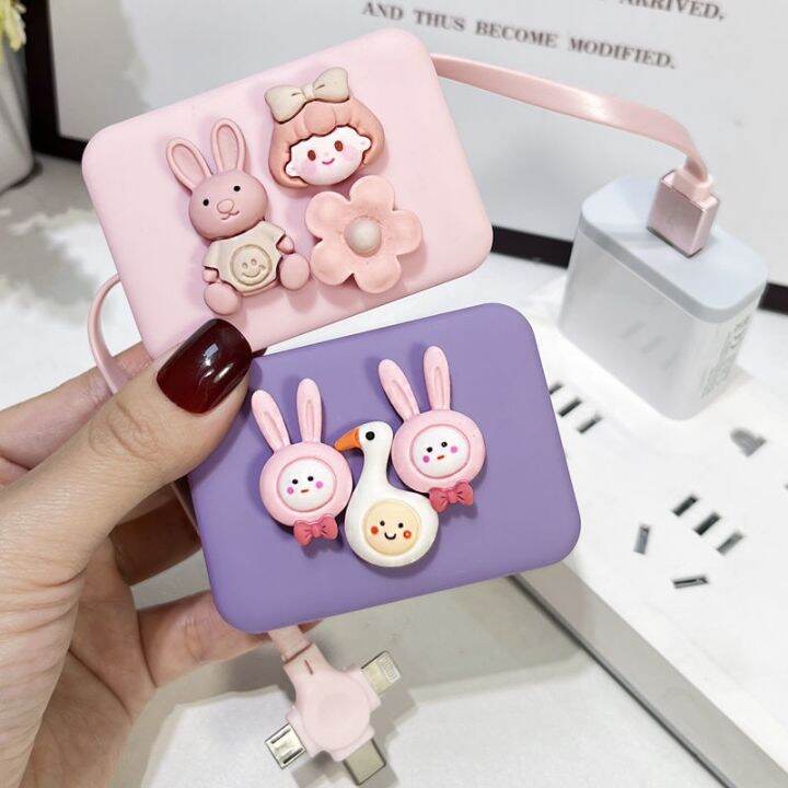 พร้อมส่ง-สายชาร์จ-3in1-ม้วนเก็บได้-fast-charge-3in1-สายเคเบิลข้อมูล-น่ารัก-พับเก็บได้-เหมาะ-ลายการ์ตูน-สายชาร์จ-3-หัว-appl0-android-type-c-รองรับมือถือทุกรุ่น-สายชาร์จ-3-in1-การ์ตูน3in1-สายเคเบิลข้อมู