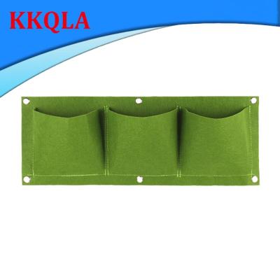 QKKQLA 3 Pockets Green Wall-mounted Planting Bag Flowers Plant Grow Pot Wall Hanging Life Household Flower Pots Decoration