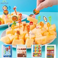 8/10/24/26Pcs Fruit Fork Cartoon Santa Claus Food Pick Children Snacks Cake Dessert Food Forks Number Fruit Picks Party Decor