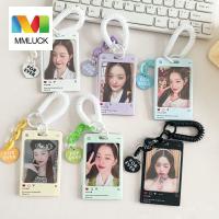 MMLUCK รูปภาพอะคริลิค Kpop Photocard ผู้ถือหัวใจโปร่งใสไอดอล Sampul Kartu บุคลิกภาพพวงกุญแจเครื่องประดับนักเรียน