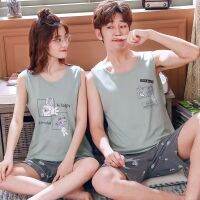 Men Pyjamas set Baju tidur nightclothes✣Couple vest home wear summer pajama shorts Korean version sleeveless sandlady m