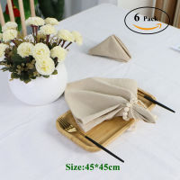 18x18in Set of 6 Table Dinner Ho Kitchen Napkins Plates Polyester Place Mat Tableware Elegant Towel Wedding Buffet Decoration