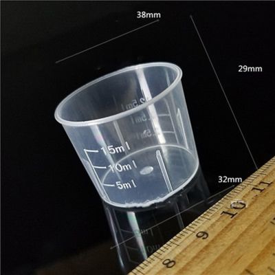 【CW】 Plastics Measure Cups Laboratory Scales Transparent 20pcs Baking Convenient Durable