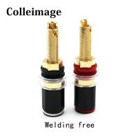 Colleimage Hifi คุณภาพทองเหลืองคริสตัล Binding Post สำหรับด้ายเสียงเครื่องขยายเสียงลำโพง 4 มม.กล้วยปลั๊กขั้วต่อขั้วต่อ-HGJHJ STORE