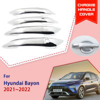 Chrome Door Handle Cover for Hyundai Bayon BC3 CUV 2021 2022 Car Parts Accessories Decoration Styling Stickers Trim