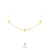 Haus of Jewelry CELESTIAL CHAIN NECKLACE สร้อยคอเงินแท้ ประดับเพชรคิวบิกเซอร์โคเนีย (Cubic Zirconia)