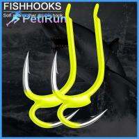 PETIRUN 10pcs/set ความเหนียว หนาม เหล็กกล้าคาร์บอนสูง คม อุปกรณ์ตกปลา ตะขอคู่ Fishhooks ตะขอต่อสู้