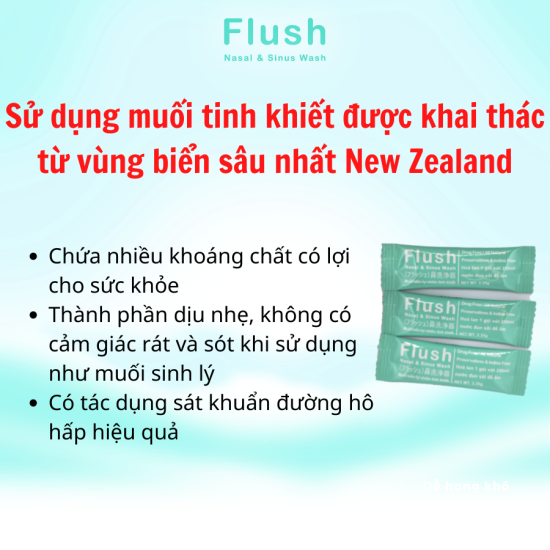 Combo 3 hộp muối biển newzealand tinh khiết flush rửa mũi cho trẻ hộp 30 - ảnh sản phẩm 4