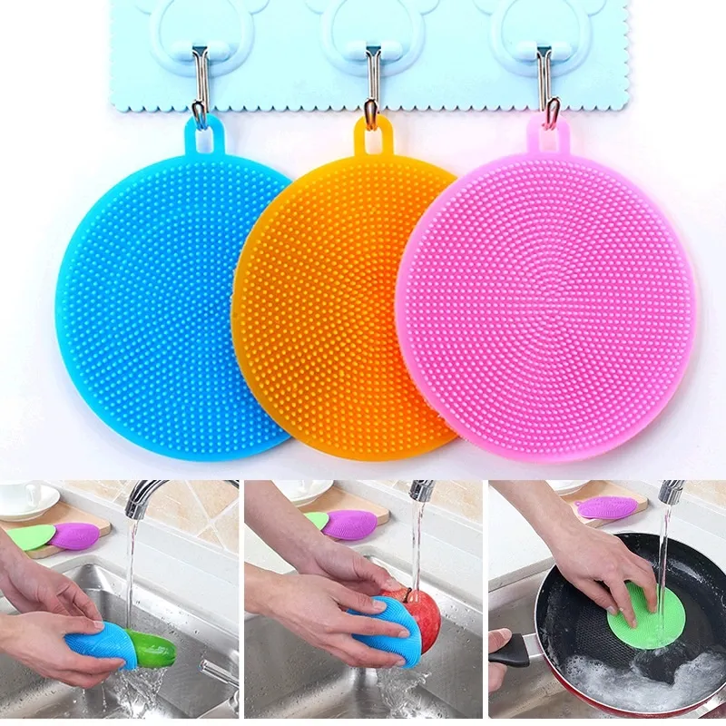 Silicone Dishwash Brush Dish Bowl Cleaning Brush Multifunction