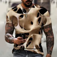 2022 Brand Men 39;s Summer Short Sleeve Three-dimensional Pattern 3d Printing Men 39;s T-shirt Trendy Streetwear Size 5XL Tops