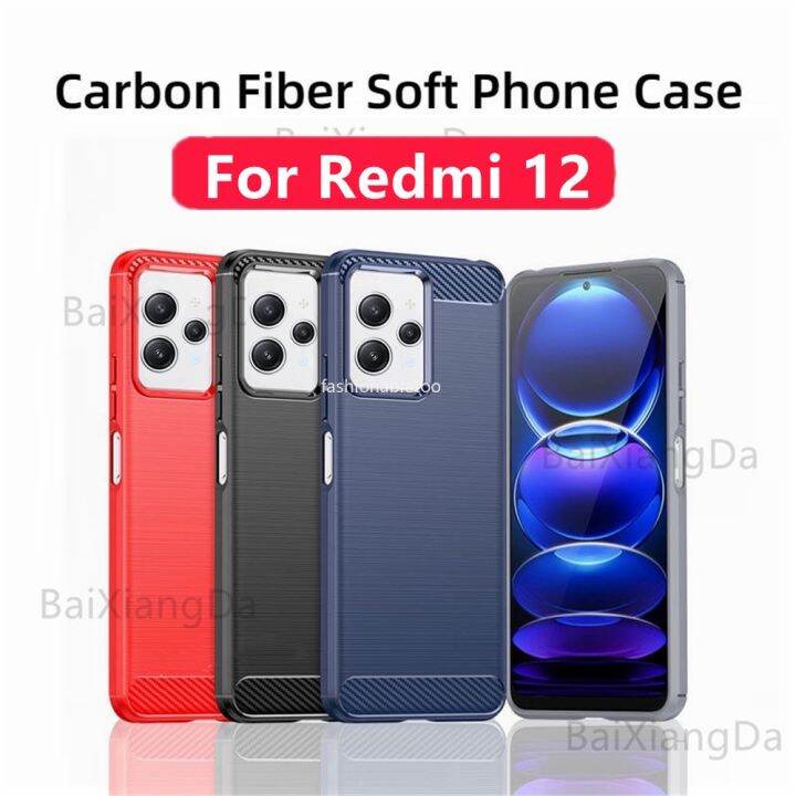 เคสสำหรับ-redmi-12-c-12-r-12r-12c-11a-1-2c-11-redmi12c-redmi12r-redmi11a-2023ป้องกันกันชนคาร์บอนไฟเบอร์ซิลิโคนเคสมือถือกันกระแทกฝาหลัง