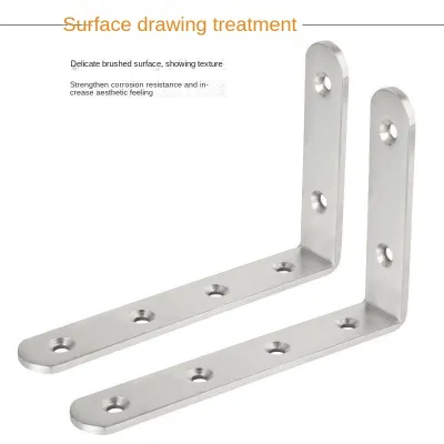 Stainless Steel 90 Degree Angle Bracket Corner Brackets Joint Bracket Fastener Furniture Door Cabinet Screens Wall with Screws