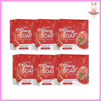 Lycopene Pimry Soap สบู่พิมรี่พาย สบู่มะเขือเทศพิมรี่พาย สบู่พิมรี่ โซป  [ ขนาด 80 กรัม ] [6 ก้อน]