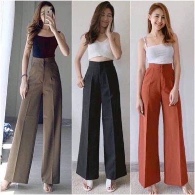 Special Promotion!! High-Waisted Straight Leg Pants Front Zip 2 Pockets Attached To The Pump Hub Beautiful Shape Very Good Fabric Wear And Look Looks Slim Worthwhile.