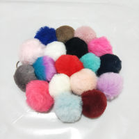 4CM 8CM Fluffy Rabbit Fur Ball Key Chain Cute Candy colors Pompom Artificial Rabbit Fur Keychain Women Car Bag Key Ring