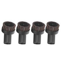 4 Pcs Horsehair Bristle Vacuum Cleaner Round Dusting Brush Replacement, Corner/Track Cleaning Tools,Inner Dia 32mm