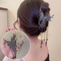 2022 New Rhinestone Butterfly Crab Hair Clips For Women Korean Back Head Elegant Tassels Hair Claw Shark Clips Hair Accessories