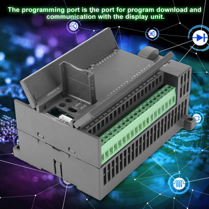 บอร์ดควบคุม-dc-24v-plc-4-way-100-pulse-output-programmable-logic-controller-board