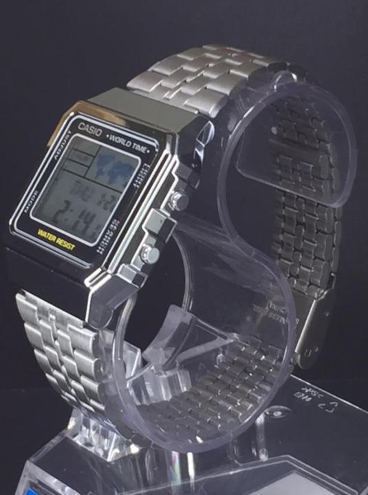 นาฬิกา-casio-รุ่น-a500wa-1df-ตัวเรือนสีเงิน-หน้าจอระบบดิจิตอล-ของแท้-100-cafenalika