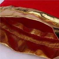 KBOSS แพ็คห่อถุงซานตาผ้ากำมะหยี่สีแดง Pouch Serut กระเป๋าเครื่องประดับของชำร่วยแต่งงาน