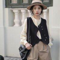 READY STOCK Vest Women 2022 Black Suit Outer Irregular Western Style All-Match Korean Top Trendy