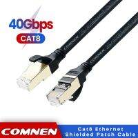 COMNEN สายเคเบิลอีเทอร์เน็ต CAT8สายเคเบิล Rj45 40Gbps 2000Mhz SFTP 28AWG สายเคเบิลความเร็วสูง CAT 8เครือข่าย Lan สายต่ออีเธอร์เน็ตสำหรับ Ps5