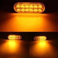 12V-24V Led Light Bar Amber รถบรรทุกด้านข้าง Marker Light Turn Light Bar ตัวบ่งชี้โคมไฟอันตราย Beacon ไฟเตือน4 6 12led