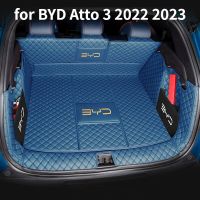 เสื่อท้ายรถสำหรับ BYD Atto3หยวนบวกกับ EV 2021 2022 2023แผ่นรองตัวป้องกันลำตัวกระเป๋าเก็บของไลเนอร์กระบะอุปกรณ์ตกแต่งภายในรถ