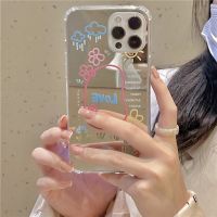 [COD] style ins graffiti oil painting flower makeup mirror 13/14 mobile phone case suitable for iPhone12XR