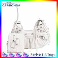 Lady Vintage PU Leather Rivet Studded Shoulder Bag Female Casual Zipper Handbag