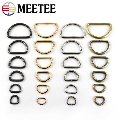 5Pcs Meetee 13-50mm Metal O Dee D Ring Buckles Clasp Web Belt Backpack Bags Purse Shoes Garment Collar Sewing DIY Leather Craft Furniture Protectors R