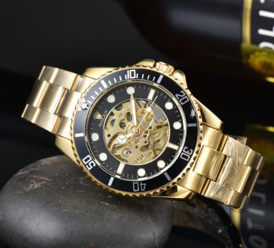 นาฬิกาผู้ชายแบรนด์หรู2022ใหม่นาฬิกากลไกสำหรับผู้ชายเงินสายสแตนเลสสำหรับผู้ชาย (5สไตล์)