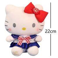 ตุ๊กตาสัตว์จำลองเฮลโลคิตตี้ Sanrio 22ซม. สำหรับเด็กผู้หญิง Juguetes Para Niñas KT ตุ๊กตาสัตว์อะนิเมะแมวน่ารักตุ๊กตา Plushies