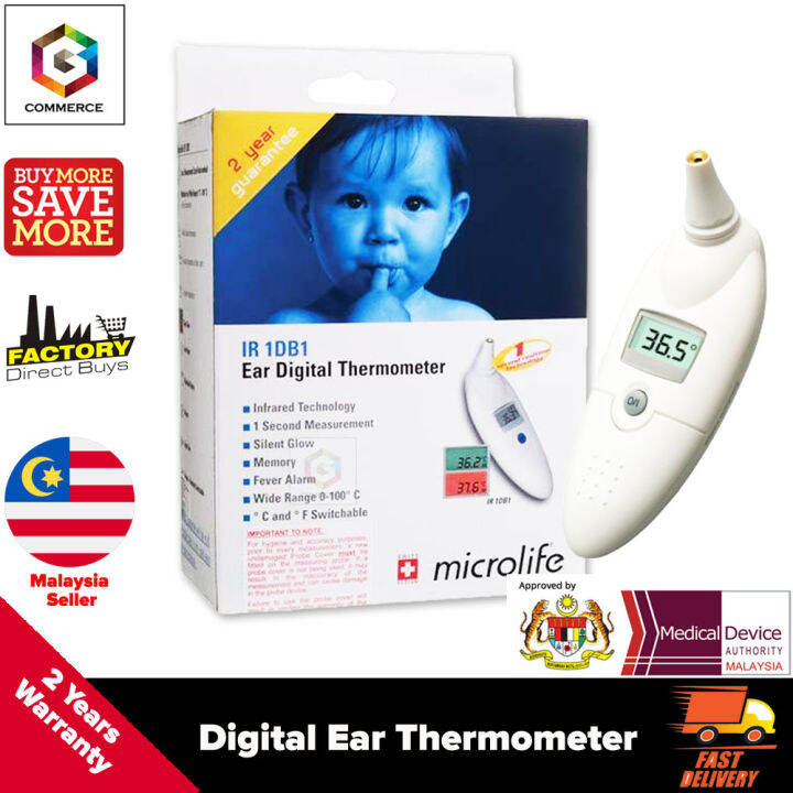 MICROLIFE DIGITAL EAR THERMOMETER Infrared IR1DB Fever Thermometer Baby