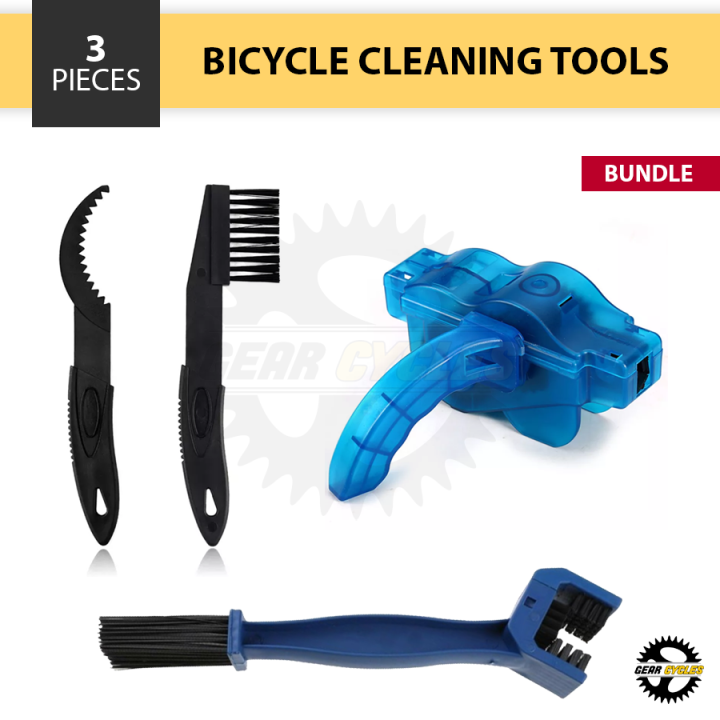 (BUNDLE) Bicycle Chain Cleaner Tool Sprocket Cogs Cassette Brush Set