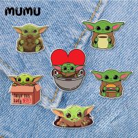 2021 New Baby Yoda Lapel Pin Love Hamburger Acrylic Brooches Handmade Epoxy Jewelry Shirt Bag Badge