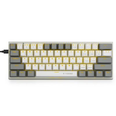 Z-11 Wired TKL Mechanical Gaming Keyboard , E-Yooso 61 Key Anti-Ghosting ,Blue Switch Yellow Led Backlit Detachable Cable