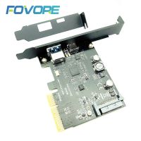 USB 3.1 Type C PCIe การ์ดขยาย PCI-E เพื่อ USB3.1 GEN 2 10อะแดปเตอร์ Gbps USB USB Type-C + ชนิด USB3.0ไรเซอร์การ์ด PCI Express X4อะแดปเตอร์ FJK3825อะแดปเตอร์