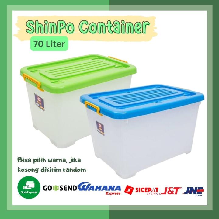 Cod Shinpo Real Cb 70 Liter Container Box Roda Tebal Kuat Lazada Indonesia 1996