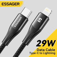 Essager USB Type C สายสำหรับ iPhone 14 13 12 11 Pro Max XS PD 20W ที่ชาร์จความเร็วสูง USB C ไปยัง Lightning 29W สายไฟสำหรับ iPad Macbook