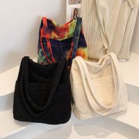 【jw】✒□  Fashion Large Capacity Shoulder Dyed Soft Handbags Colorful Tote