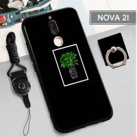 เคสโทรศัพท์ซิลิโคนแบบนิ่มสำหรับ Huawei Nova 2i เคสโทรศัพท์แบบกล่องคลุมทั้งหมดทาสีปกป้องโทรศัพท์กันรอยขีดข่วนสำหรับ Huawei Nova 2i ที่จับแบบตั้งเคสแถมฟรีห่วงโทรศัพท์ Huawei และสตริง