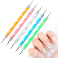 Professional Nail Art Pen 2 way Dotting Pen Kit Nail Pen 5pcsSet LED UV Gel Nail Painting Draw Brush Rhinestone Tool