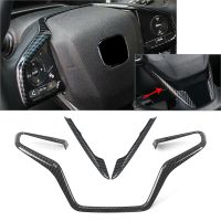 3Pcs/Set Carbon Fiber Style ABS Car Steering Wheel Trim Moulding FOR HONDA CR-V CRV 2017 2018 2019 2020